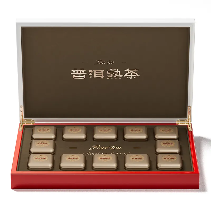 高档亮光漆小罐装茶叶木盒 整体展示